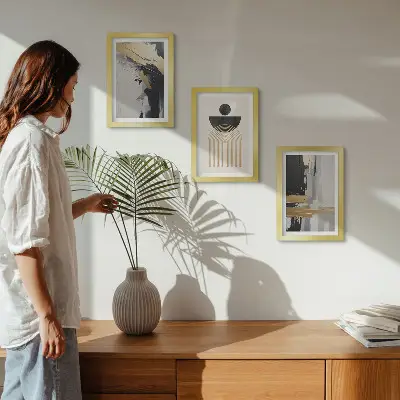Geometri abstrakt elegant komposition pakke med billeder og rammer