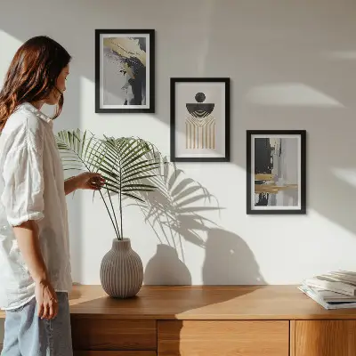 Geometri abstrakt elegant komposition pakke med billeder og rammer
