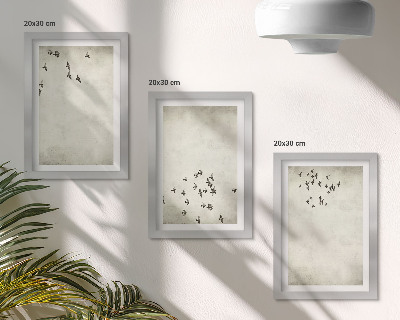 Billedvæg Et minimalistisk maleri af flyvende fugle