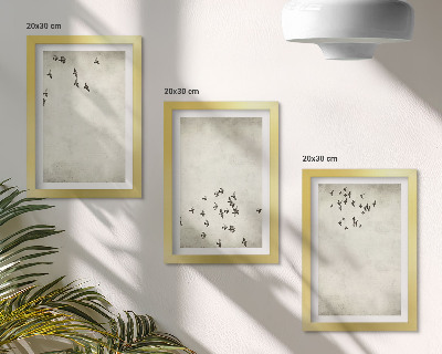 Billedvæg Et minimalistisk maleri af flyvende fugle