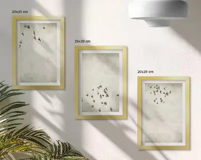Billedvæg minimalistisk maleri med flyvende fugle