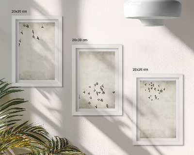 Billedvæg Et minimalistisk maleri af flyvende fugle