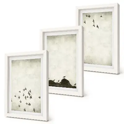 Billeder med rammer minimalistisk kunst med fugle i flugt