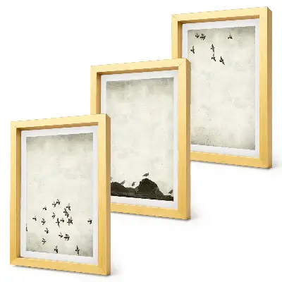 Billeder med rammer minimalistisk kunst med fugle i flugt