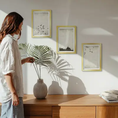 Billeder med rammer minimalistisk kunst med fugle i flugt