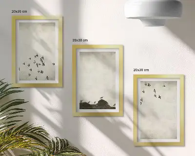 Billeder med rammer minimalistisk kunst med fugle i flugt