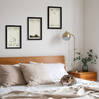 Pakke med billeder og rammer Fugle i flugt malet minimalistisk stil