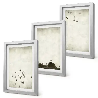 Billeder med rammer minimalistisk kunst med fugle i flugt
