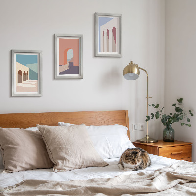 Moderne billedsæt Pastel minimalistisk grafik af byarkitektur