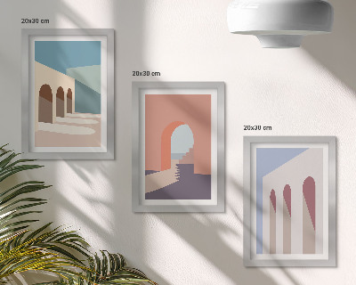 Moderne billedsæt Pastel minimalistisk grafik af byarkitektur