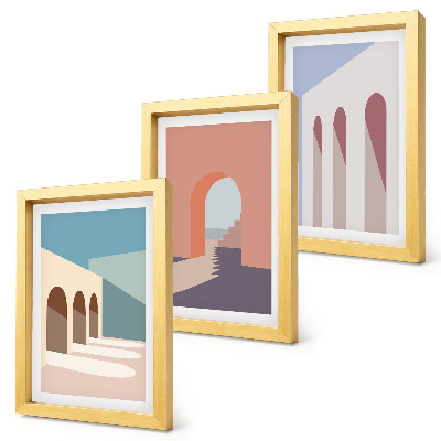 Moderne billedsæt Pastel minimalistisk grafik af byarkitektur