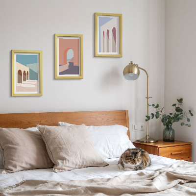 Moderne billedsæt Pastel minimalistisk grafik af byarkitektur