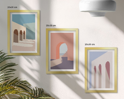 Moderne billedsæt Pastel minimalistisk grafik af byarkitektur