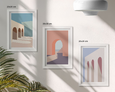 Moderne billedsæt Pastel minimalistisk grafik af byarkitektur