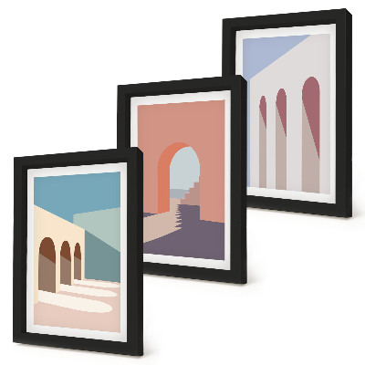 Moderne billedsæt Pastel minimalistisk grafik af byarkitektur
