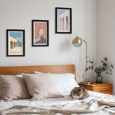 Moderne billedsæt Pastel minimalistisk grafik af byarkitektur