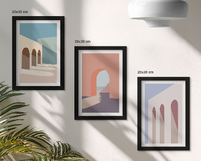 Moderne billedsæt Pastel minimalistisk grafik af byarkitektur