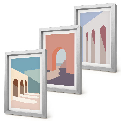 Moderne billedsæt Pastel minimalistisk grafik af byarkitektur