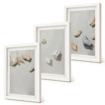 Moderne billedsæt minimalistiske dekorationer med boho-strandsten