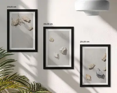 Moderne billedsæt minimalistiske dekorationer med boho-strandsten