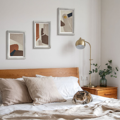 Pakke med billeder og rammer Abstrakte boho-maleriformer i moderne stil