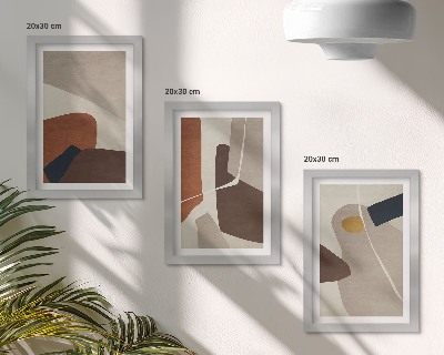 Pakke med billeder og rammer Abstrakte boho-maleriformer i moderne stil