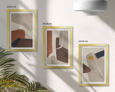 Pakke med billeder og rammer Abstrakte boho-maleriformer i moderne stil