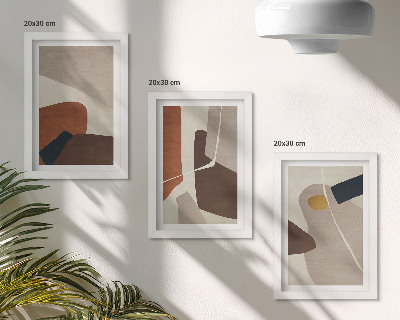Pakke med billeder og rammer Abstrakte boho-maleriformer i moderne stil