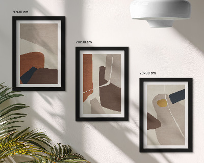 Pakke med billeder og rammer Abstrakte boho-maleriformer i moderne stil