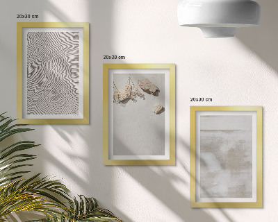 Pakke med billeder og rammer Sand, sten og slidt tekstur i boho-stil