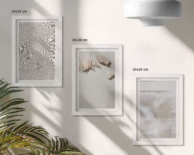 Pakke med billeder og rammer Sand, sten og slidt tekstur i boho-stil