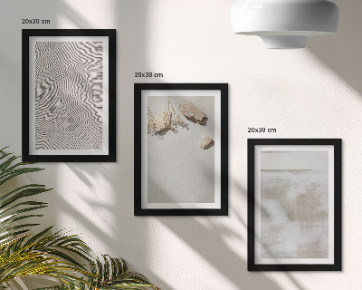 Pakke med billeder og rammer Sand, sten og slidt tekstur i boho-stil