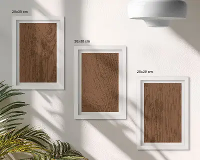 Pakke med billeder og rammer med minimalistisk træmønster og barktekstur
