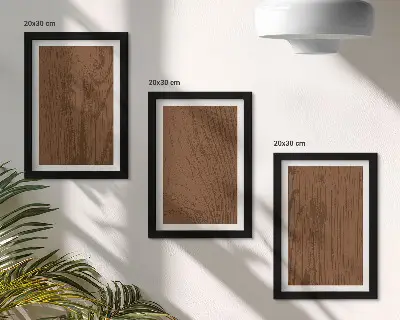 Pakke med billeder og rammer med minimalistisk træmønster og barktekstur