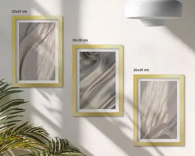 Billedvæg med nærbillede af naturlige stofstrukturer i boho-stil