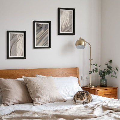 Billedvæg Nærbillede af naturlige stofstrukturer i boho-stil