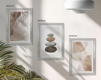 Billedrammer med abstrakte motiver i pastelfarver pakke med billeder og rammer med struktur