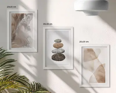 Billedrammer med abstrakte motiver i pastelfarver pakke med billeder og rammer med struktur