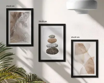 Billedrammer med abstrakte motiver i pastelfarver pakke med billeder og rammer med struktur