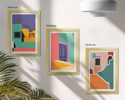 Moderne billedsæt Farverige illustrationer af byen i moderne stil