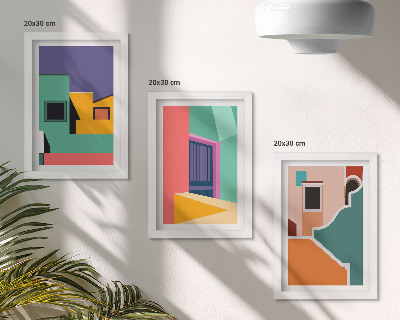 Moderne billedsæt Farverige illustrationer af byen i moderne stil