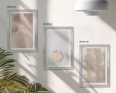 Billed- og rammepakke med subtile teksturer i naturlig boho-stil