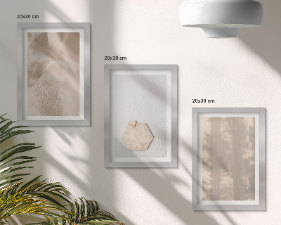 Pakke med billeder og rammer Subtile teksturer i en naturlig boho-stil