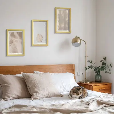 Billed- og rammepakke med subtile teksturer i naturlig boho-stil