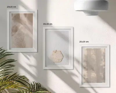Billed- og rammepakke med subtile teksturer i naturlig boho-stil