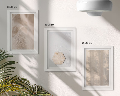 Pakke med billeder og rammer Subtile teksturer i en naturlig boho-stil