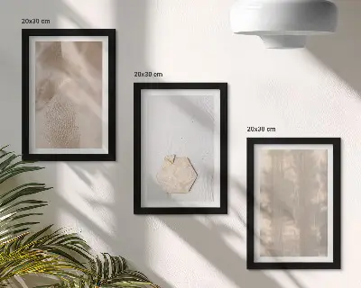 Billed- og rammepakke med subtile teksturer i naturlig boho-stil