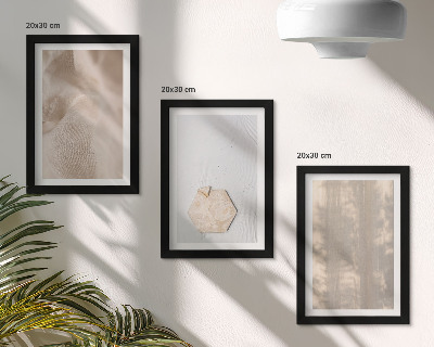 Pakke med billeder og rammer Subtile teksturer i en naturlig boho-stil