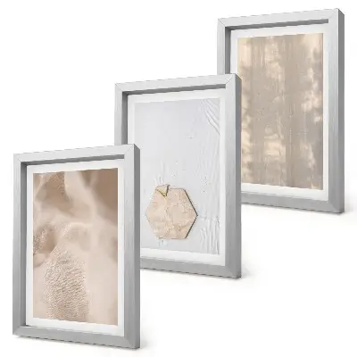 Billed- og rammepakke med subtile teksturer i naturlig boho-stil
