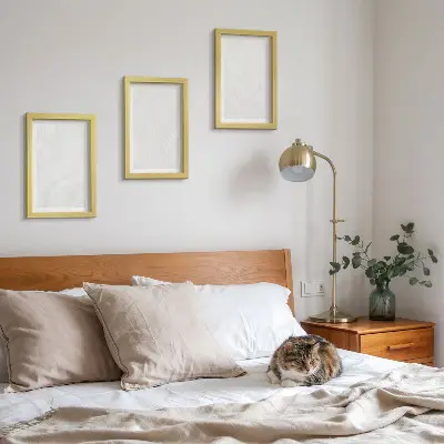 Moderne billedsæt med elegant lineær marmorstruktur